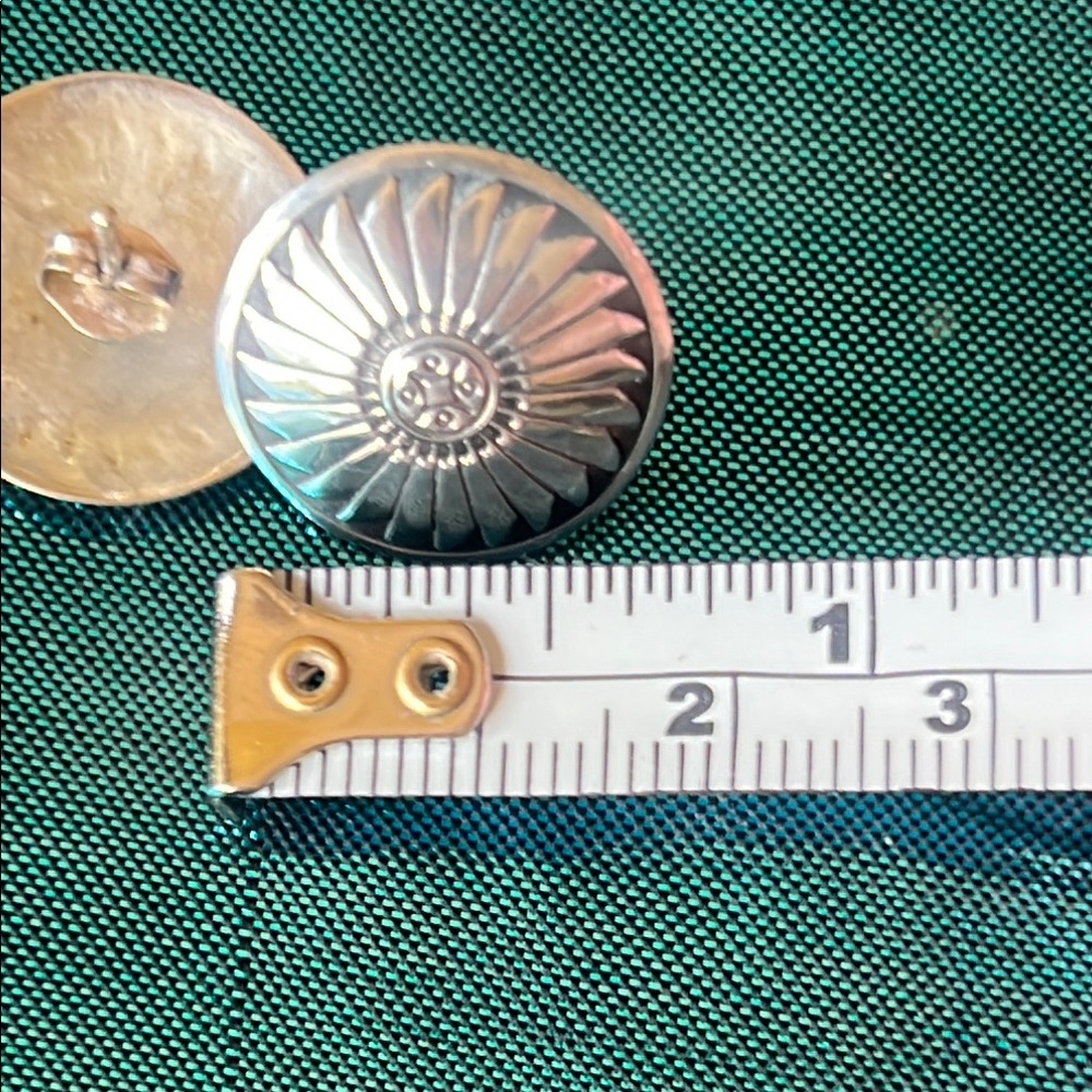 Silver Round Engraved Earrings - image 3